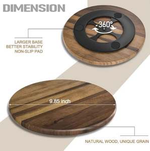 High Quality Acacia Wooden Lazy Turntable From Vietnam Pantry Kitchen Countertop <b>Storage</b> with Flexible Oval Shape for <b>Cabinets</b> - Product Image 6