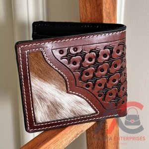 กระเป๋าสตางค์หนังยาวมีซิปสำหรับผู้ชายกระเป๋าสตางค์หนังวัวสีน้ำตาลแฟชั่นมาใหม่ - Product Image 1