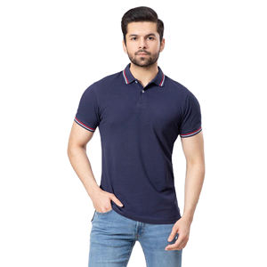 Venta al por mayor de diseño personalizado de golf de los hombres para la camisa de patrón sólido Jersey transpirable de secado rápido de poliéster de algodón a muy bajo precio OEM para - Product Image 5