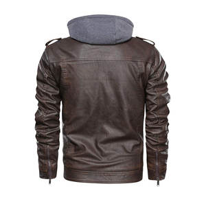 Veste en cuir PU de haute qualité, col montant, grande taille, fermeture éclair, tendance, pour hommes, écologique, antibactérienne, directement de l'usine - Product Image 5