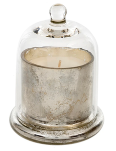 Porte-bougie en verre avec couvercle en verre doré - Product Image 1