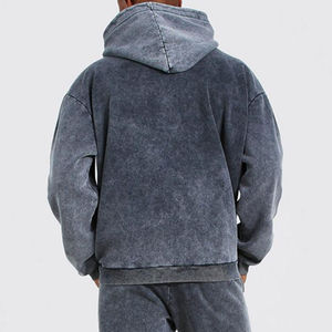 Vente en gros de survêtements pour hommes délavés à l'acide imprimés et personnalisés à la mode hivernale Joggerset à capuche de style hip-hop Qualité OEM - Product Image 4