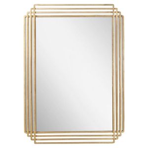 Espejo Moderno con Marco Dorado en Capas y Diseño Geométrico Contemporáneo para un Atractivo Decoración del Hogar de Lujo Premium - Product Image 1