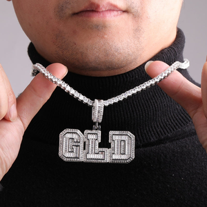 Personaliza Tu Propio Colgante de Hip Hop, Colgante con Letras de Burbuja Personalizadas, Colgantes de Plata de Ley, Moissanita, Diamante Real - Product Image 4