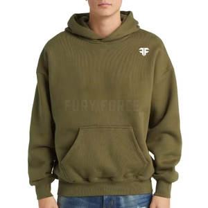 เสื้อฮู้ดผ้าฝ้ายโอเวอร์ไซส์สำหรับผู้ชายเสื้อมีฮู้ดพิมพ์โลโก้ - Product Image 2