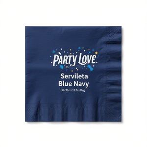 Party Love Serviette Blu Navy 33x33cm Confezione da 12 Pezzi - Product Image 2