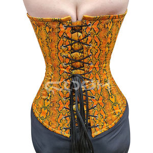 Corset bustier sexy sans bretelles pour femme, imprimé peau de serpent orange, amincissant la taille, avec baleines en acier, pour tenue de soirée et mode - Product Image 6