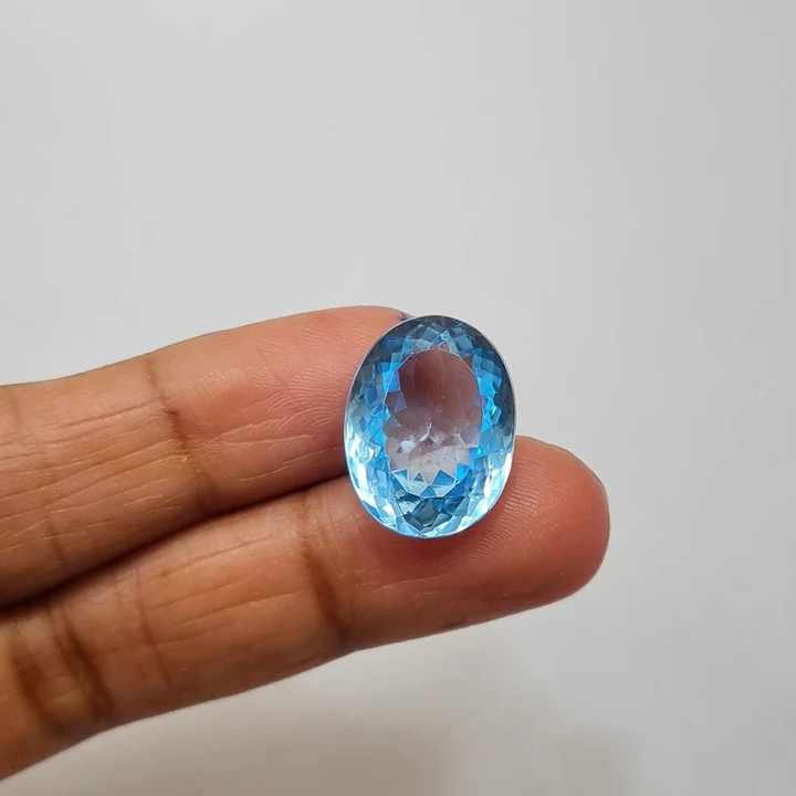 AAA Quality 14*18 MM Natural Blue Topaz Loose Stone Faceted Oval Cut Blue Topaz Gemstone for Jewelry Making