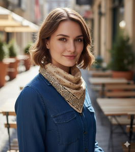 Bandana en coton imprimé à la main, écharpe élégante pour lui et elle, écharpe de cou en coton, bandana bohème en coton doux, foulard en coton - Product Image 4