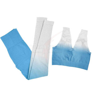 Leggings deportivos transpirables de alta calidad de patrón sólido y conjuntos de sujetador de yoga ropa de gimnasio de fitness al por mayor - Product Image 5