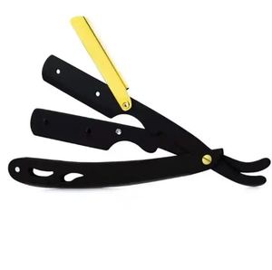 มีดโกนหนวดสแตนเลสแบบกำหนดเอง สีดำ ใบมีดตรง พร้อมซองหนัง - Product Image 6