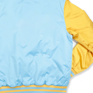 Chaqueta Bomber de Béisbol Varsity Azul y Blanca de la Universidad del Sur, Clásica, Bicolor, Satinada, Unisex, para Fans - Product Image 6