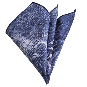 ผ้าพันคอผ้าฝ้ายพิมพ์ลายสีเทาแกมน้ำเงิน - Product Image 1