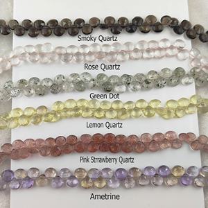 Venta al por mayor Natural ametrino piedra preciosa facetada corazón forma cuentas hebra piedra suelta ágata cuentas para collar y fabricación de joyas - Product Image 6