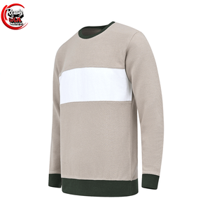 Best Design High Quality <b>Men's</b> <b>Thermal</b> Sweatshirt Beige Color Block Crew Neck Cut Out Winter Sweatshirt for <b>Men</b> - Product Image 1