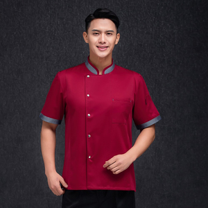 Chaqueta de Chef Unisex de manga corta, uniforme de restaurante, abrigos para mujer, ropa de cocina, precio al por mayor - Product Image 3