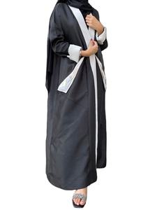 Islamic Wholesale <b>Women</b> Abaya Muslim Dress OEM ODM Customized Size logo Abaya <b>Kaftan</b> Side Patches Turn Sleeve Cuff Chiffon Made - Product Image 4