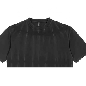 <b>Men's</b> <b>Tie</b> Dye <b>Black</b> Short Sleeve T-Shirt 100% Cotton Regular Fit Casual O-Neck Knitted Top - Product Image 2