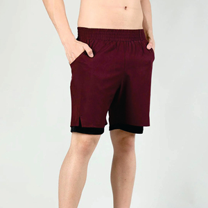 Mens Double-<b>Layer</b> Jogger Pants for Sport Fitness Basketball Training Running Shorts Solid Sublimation Transfer OEM Service - Product Image 2