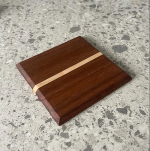 ที่รองแก้วไม้วอลนัทสุดหรูแผ่นรองเครื่องดื่มไม้ธรรมชาติทรงสี่เหลี่ยมพร้อมฐานหินและไม้ก๊อกสำรองสำหรับเครื่องดื่มร้อนและเย็น - Product Image 2