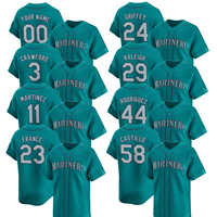 Maillots de baseball unisexes Seattle 2025 – Édition limitée alternative – Personnalisables – Brodés – Uniformes avec logos – Short aqua