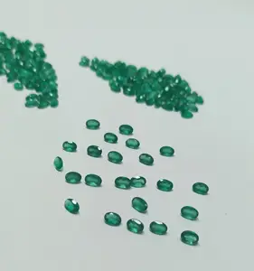 천연 녹색 오닉스 타원형 패싯 컷 10x14x5 MM 광택 고급 색상 최고의 품질 로트 느슨한 보석 보석 만들기