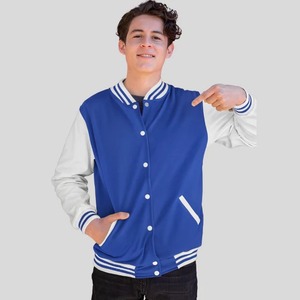 Veste de sport pour homme bleu et blanc, style preppy, coupe classique, col rabattu, matière polyester, coupe-vent et imperméable pour l'hiver - Product Image 1