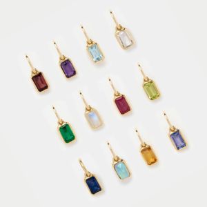 Green Quartz Faceted Rectangle Charm, Gold Plated with Sterling Silver <b>Bail</b>, Handmade Polished Gemstone Jewelry for Women - Product Image 4