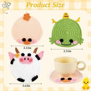 Venta al por Mayor de Posavasos de Ganchillo con Diseño de Animales de Dibujos Animados para Decoración del Hogar, para Todos - Product Image 2