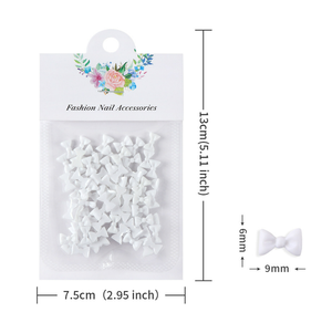 50 pièces/sac rose <span class=keywords><strong>blanc</strong></span> ruban arc ongles breloques polymère argile Nail Art cravate décoration Kawaii accessoires manucure conception fournitures - Product Image 5