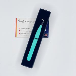 Pinzas para Pestañas Somofy Enterprises con Punta de 90 Grados, Color Verde Verano, Acero Inoxidable, 10 mm, Precisión y Durabilidad - Product Image 1