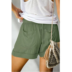 Pantalones cortos de verano para mujer, transpirables, de secado rápido, pantalones finos con decoración de botones - Product Image 4