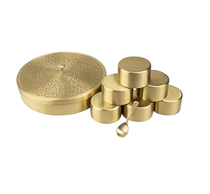 กล่องเครื่องเทศทองเหลืองเจ็ดช่องกล่องเครื่องเทศโลหะทำด้วยมือ - Product Image 3