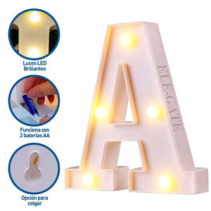 Lettera 'A' Natalizia di Alta Qualità in Plastica Rossa con Illuminazione a Batteria - Product Image 2