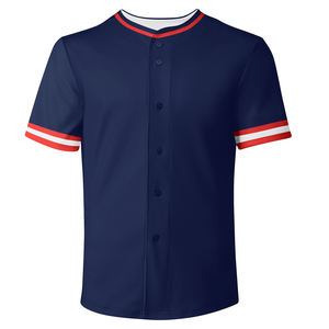 Camiseta de Béisbol Personalizada para Hombre, de Spandex/Poliéster, con Botones, Secado Rápido, Transpirable, de Alta Calidad - Product Image 1