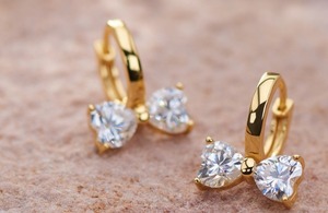 Pendientes de gota con forma de lazo de moissanita de Plata de Ley 925 | Fabricación de joyas Otros pendientes - Product Image 3