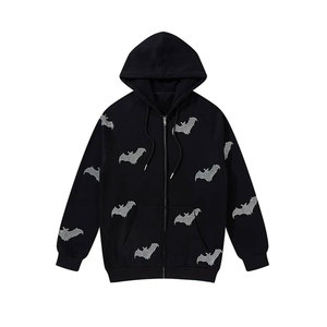 Sweat-shirts à capuche en molleton avec strass personnalisés de haute qualité, en coton, marque privée, pour l'hiver, commandes en gros disponibles - Product Image 1