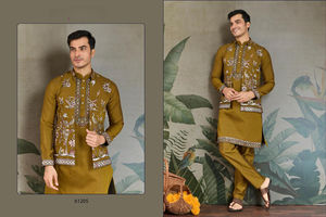 Nouveau Festival Exclusif Hommes Porter Vestral Rajwada Tenue Kurta Kothi Avec Bas Ensembles Collection - Product Image 2