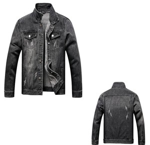 Chaqueta vaquera de manga vaquera de estilo Vintage con cuello levantado bordado Lino Shell tamaños todos los hombres parejas otoño-desgaste al por mayor - Product Image 4