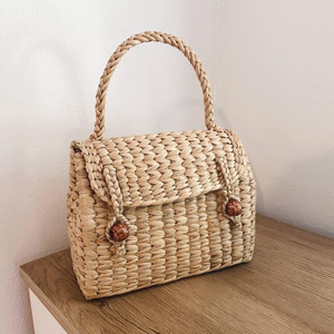 Nouveau design de luxe en jacinthe d'eau tressé à la main pochettes pour femmes sac fantaisie pour dames sacs à main pour femmes de qualité supérieure - Product Image 4