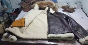 Blouson aviateur d'hiver imperméable pour hommes RAF véritable B3 en peau de mouton blouson aviateur pour hommes manteau en cuir véritable marron - Product Image 4