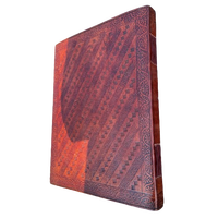 Carnet de notes en cuir fait main grand format à couverture rigide, sept pierres, pour croquis, grimoire, formules magiques, gaufré, non ligné, à feuilles mobiles, 200 pages