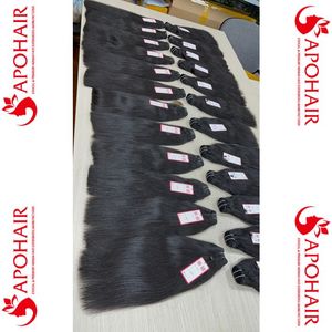 Cabello humano sin procesar Remy, Color negro, calidad superior, de 2 a 3 mechones, Color Natural - Product Image 3