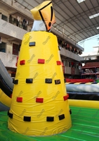 Parcours d'obstacles gonflable sur le thème des radiations nucléaires, château gonflable combiné avec toboggan sec, design zone de danger, jouets d'amusement pour enfants