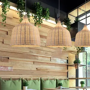 2024 Elegant Wholesale Handmade Wicker Bamboo Crafts Lampshade VietNam Rattan Chandelier & Pendant Lights Living Room <b>Decoration</b> - Product Image 5