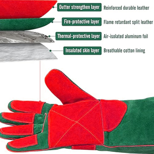 ถุงมืองานเชื่อมหนังวัวแบบเต็มนิ้ว - Product Image 2
