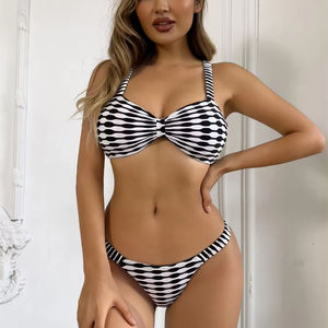 New Solid Color Prints Sexy <b>Two</b> <b>Piece</b> Bikini <b>Set</b> Beach Wear Swimsuit Women Swimwear Custom Hollow Out Backless Bath Suit - Product Image 6