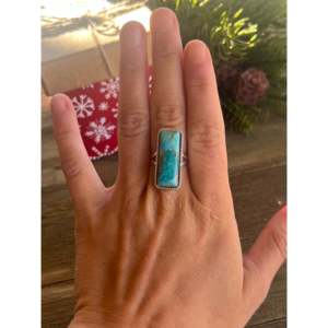 Bague en argent sterling avec turquoise Mohave Kingman, taille 5.75, sertie à la main, pierre naturelle - Product Image 2