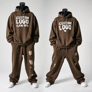 Custom Print Embroidered Heavyweight Baggy Fleece Oversized <b>Running</b> Tracksuit for Men <b>Hoodie</b> Sweatpants Mens Sweatsuits Outfits - Product Image 1