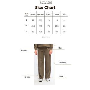 Pantaloni larghi da donna Beige a gamba larga pantaloni-Genas